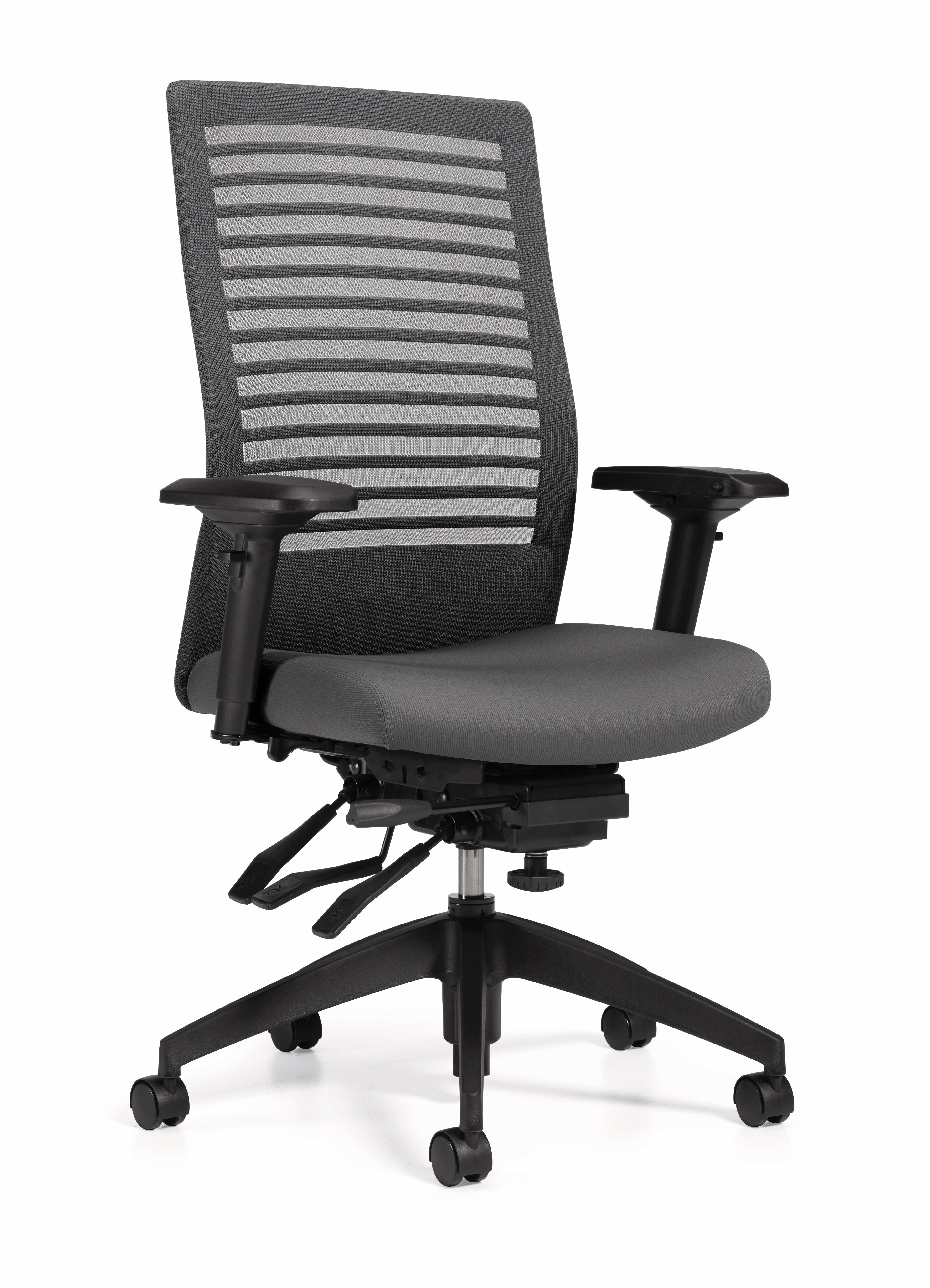 Chaise de bureau Basics Elora Multi-Tilt à dossier haut - Tissu, dossier en maille grand format