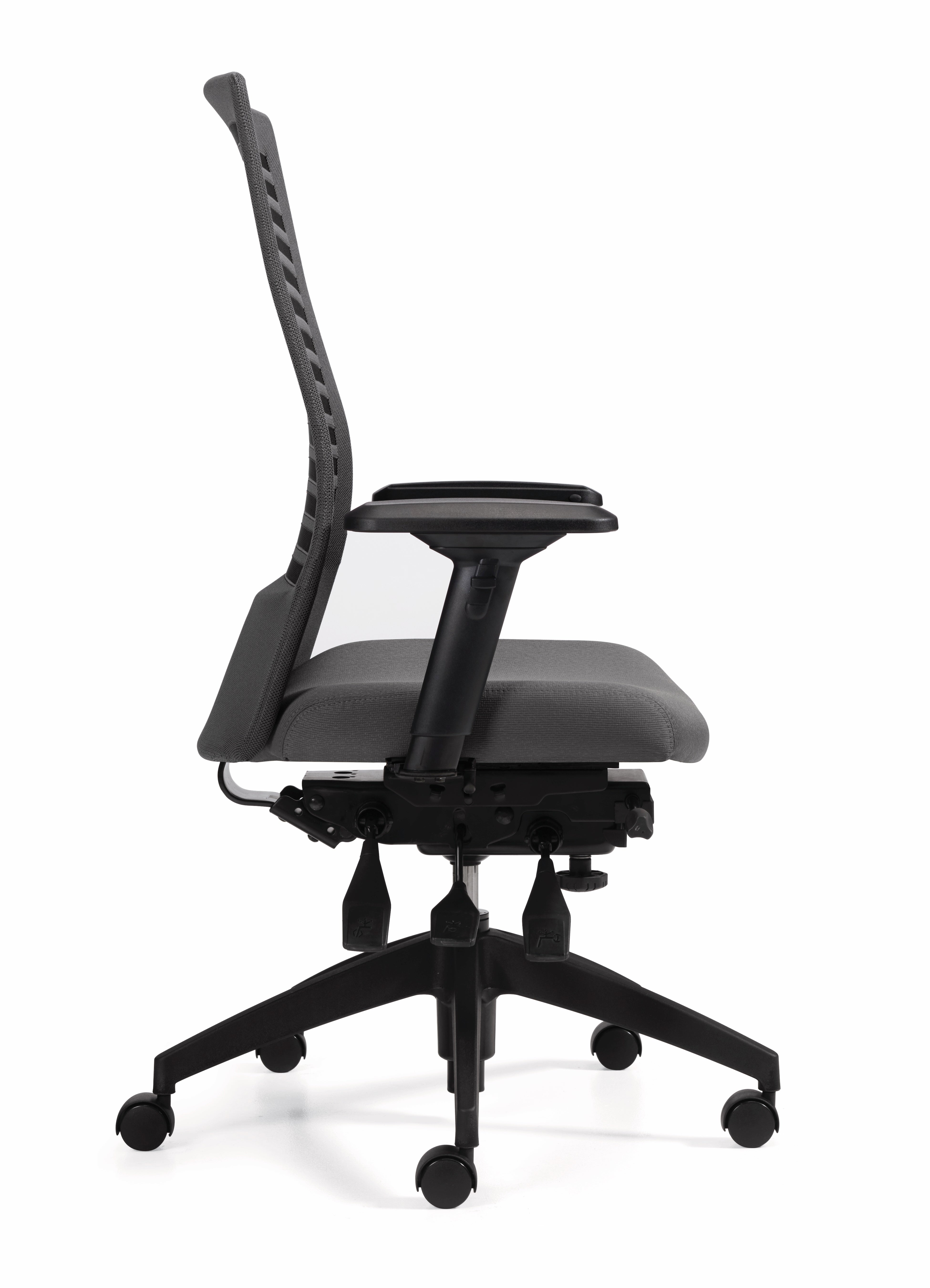 Chaise de bureau Basics Elora Multi-Tilt à dossier haut - Tissu, dossier en maille grand format