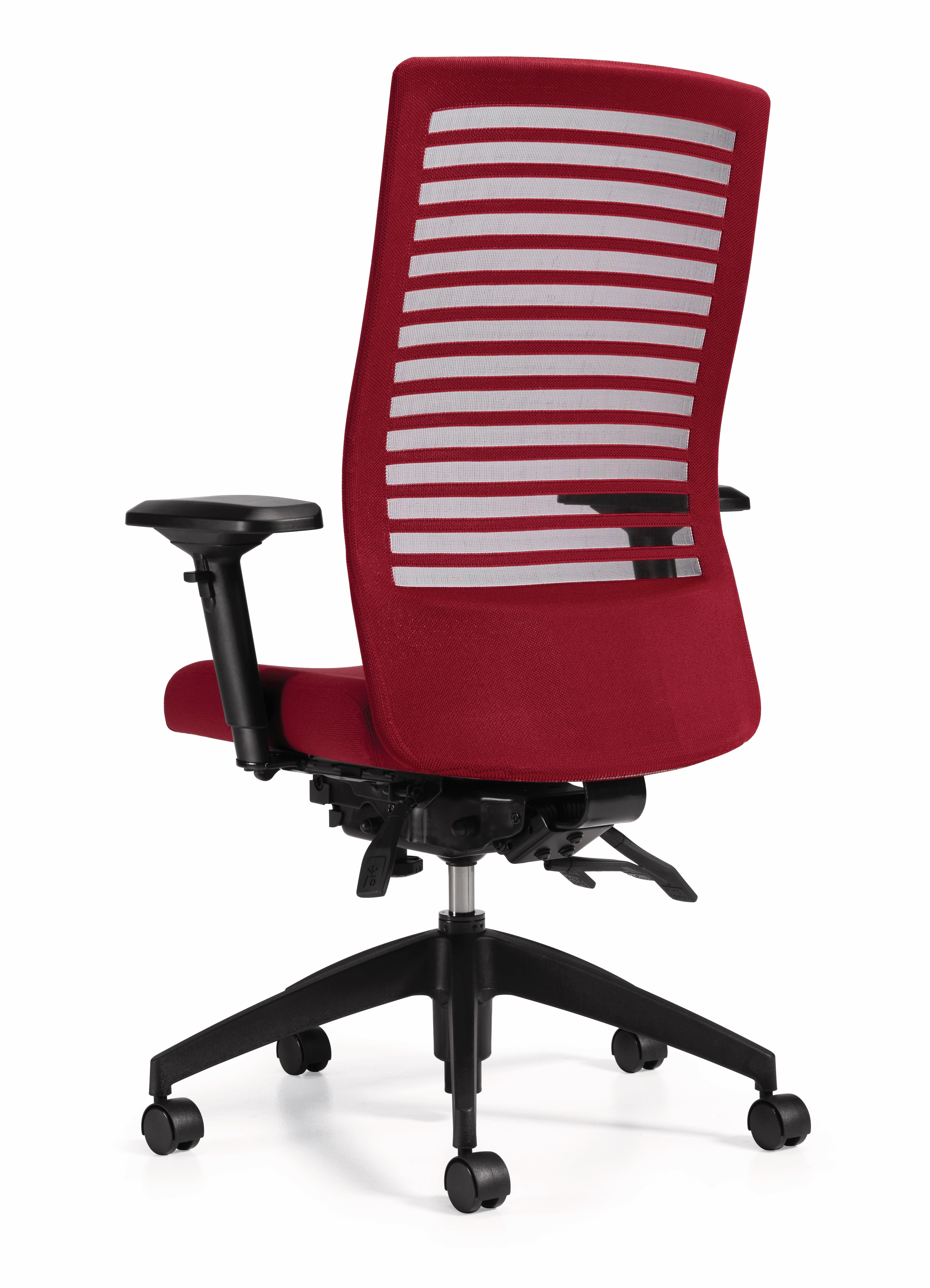 Basics Elora Multi-Tilt High Back Chair – Prism Fabric, Mesh Back, Ergonomic