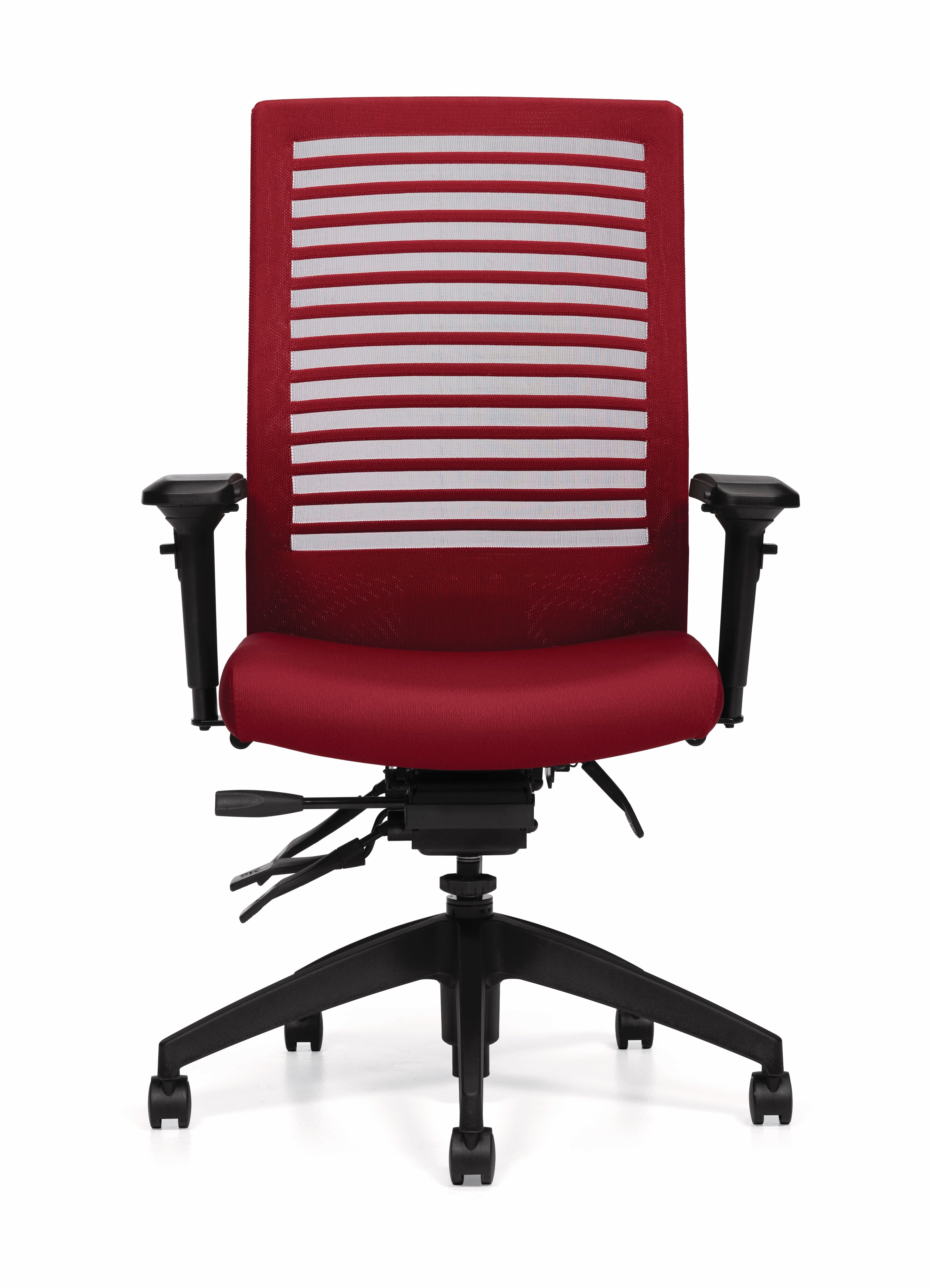 Basics Elora Multi-Tilt High Back Chair – Prism Fabric, Mesh Back, Ergonomic