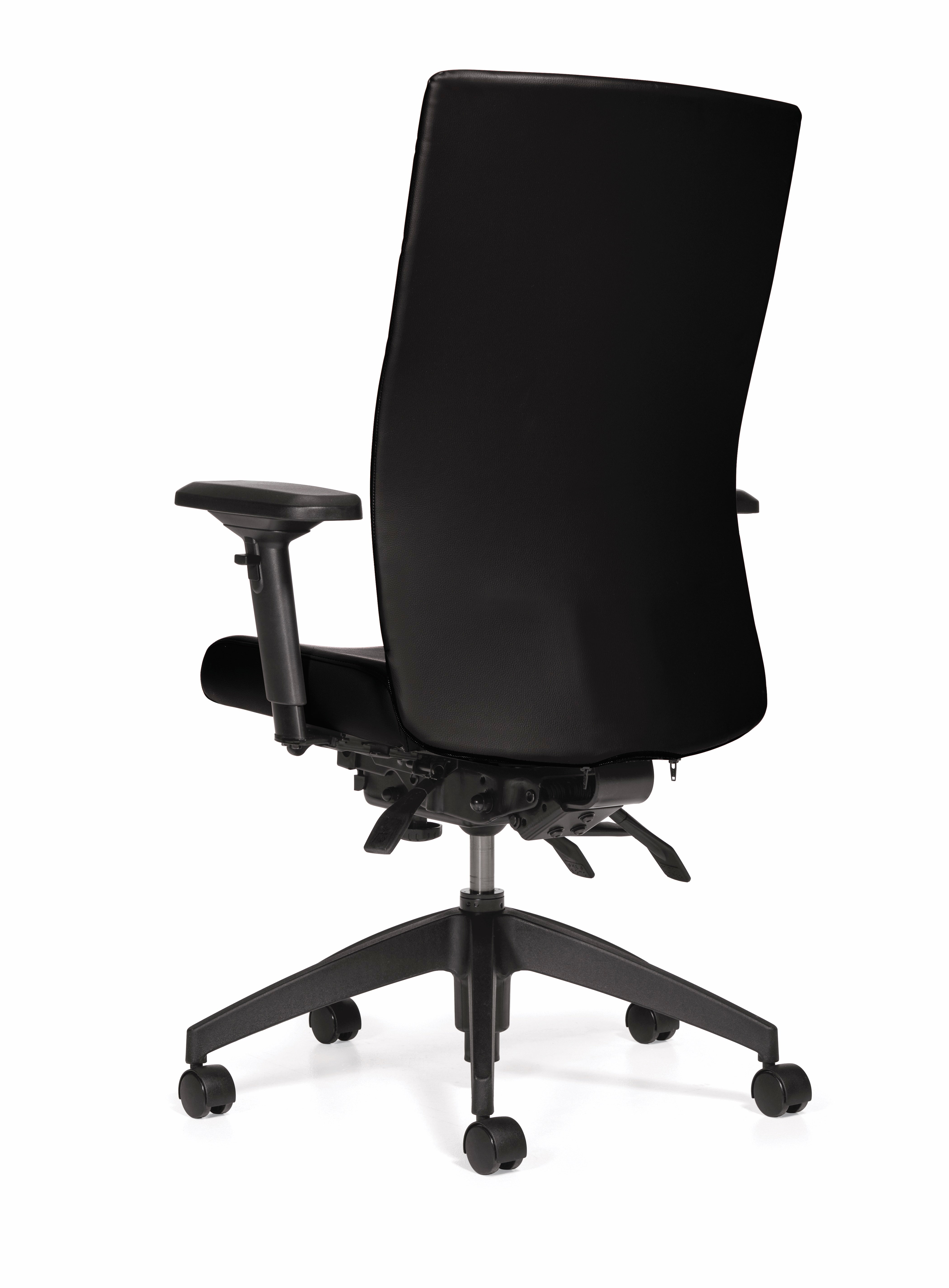 Chaise dossier haut Elora Basics multi-inclinaisons – Cuir Luxhide noir, ergonomique