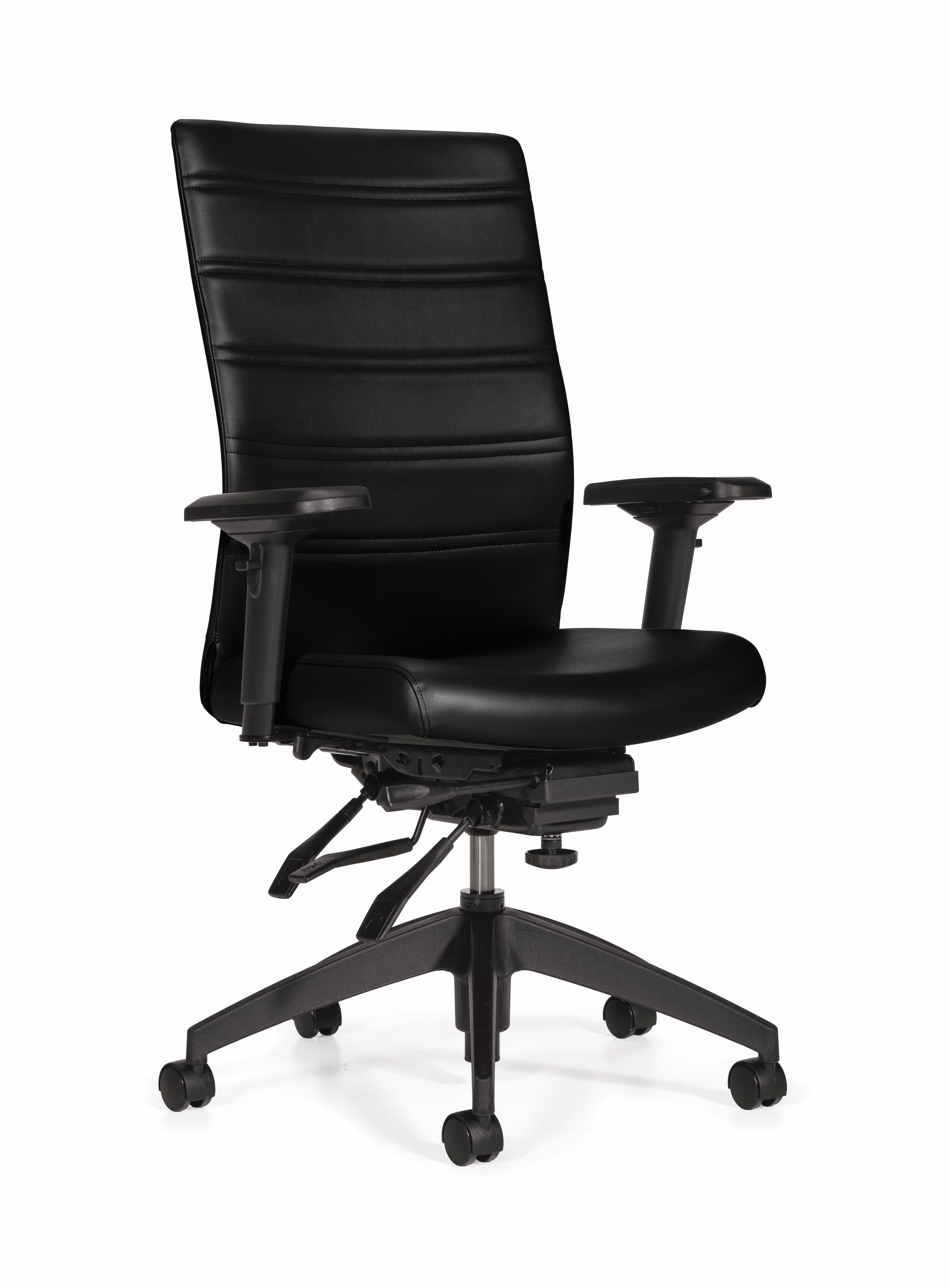 Basics Elora Multi-Tilt High Back Chair – Black Luxhide Leather, Ergonomic