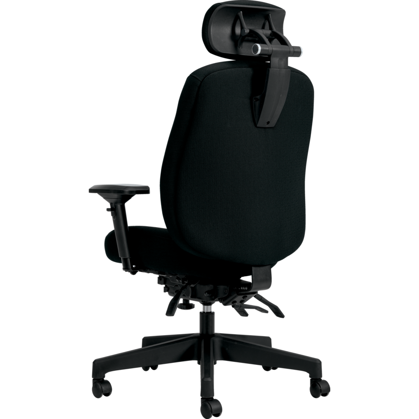 Fauteuil de bureau Ultra grande taille et confortable Basics – Tissu carbone, dossier haut avec appuie-tête