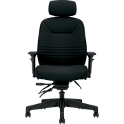 Fauteuil de bureau Ultra grande taille et confortable Basics – Tissu carbone, dossier haut avec appuie-tête