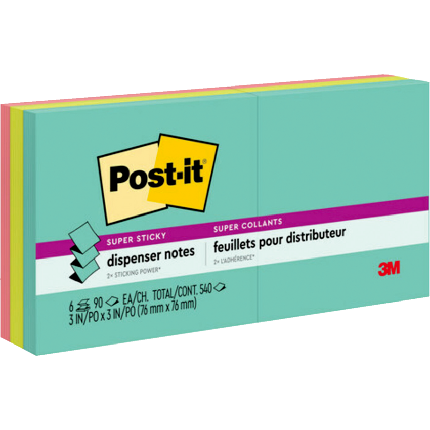 Post-it® Super Sticky Dispenser Notes 3x3 - Supernova Neons Color Collection
