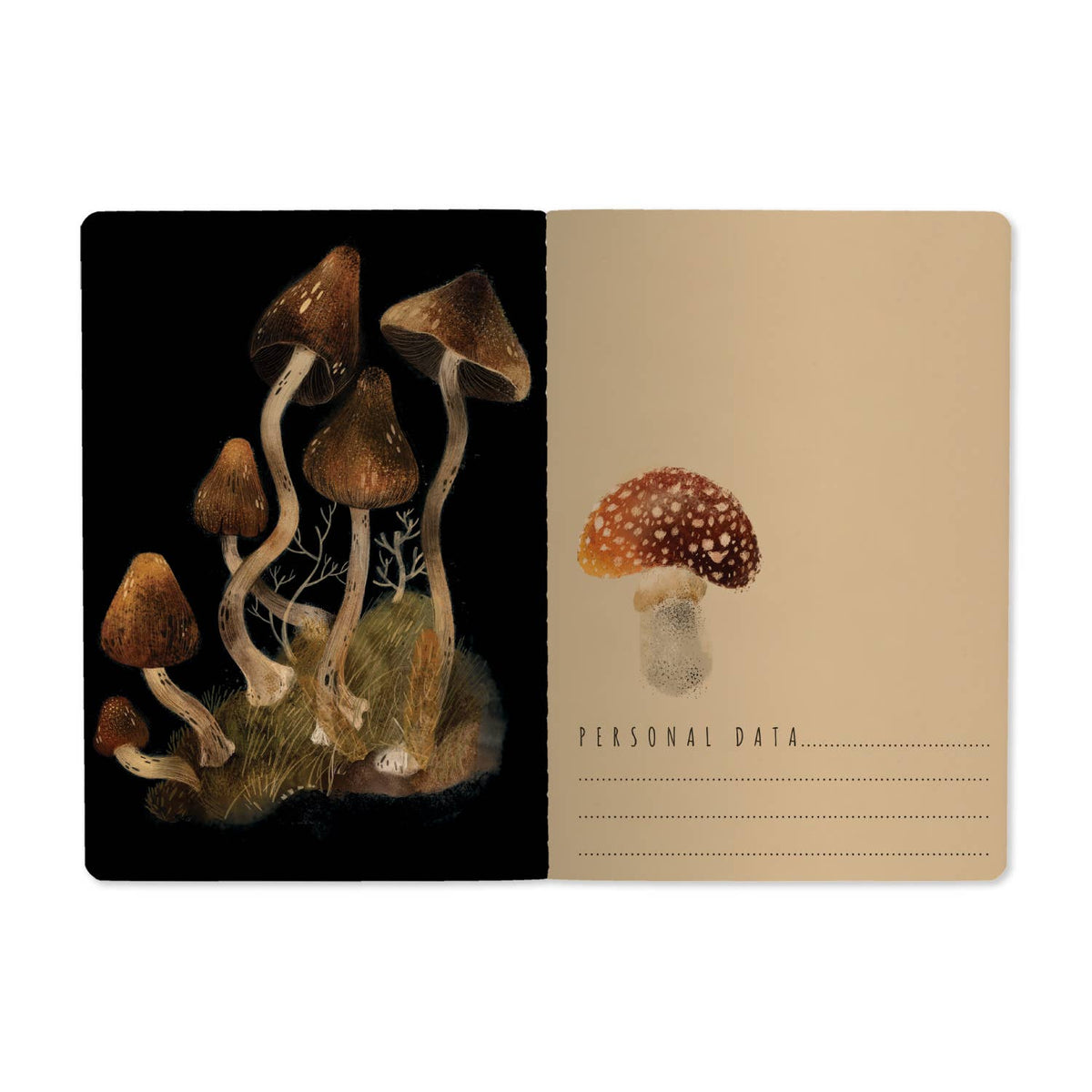 Bruno Visconti Forest Mushrooms lined notebook, view 2