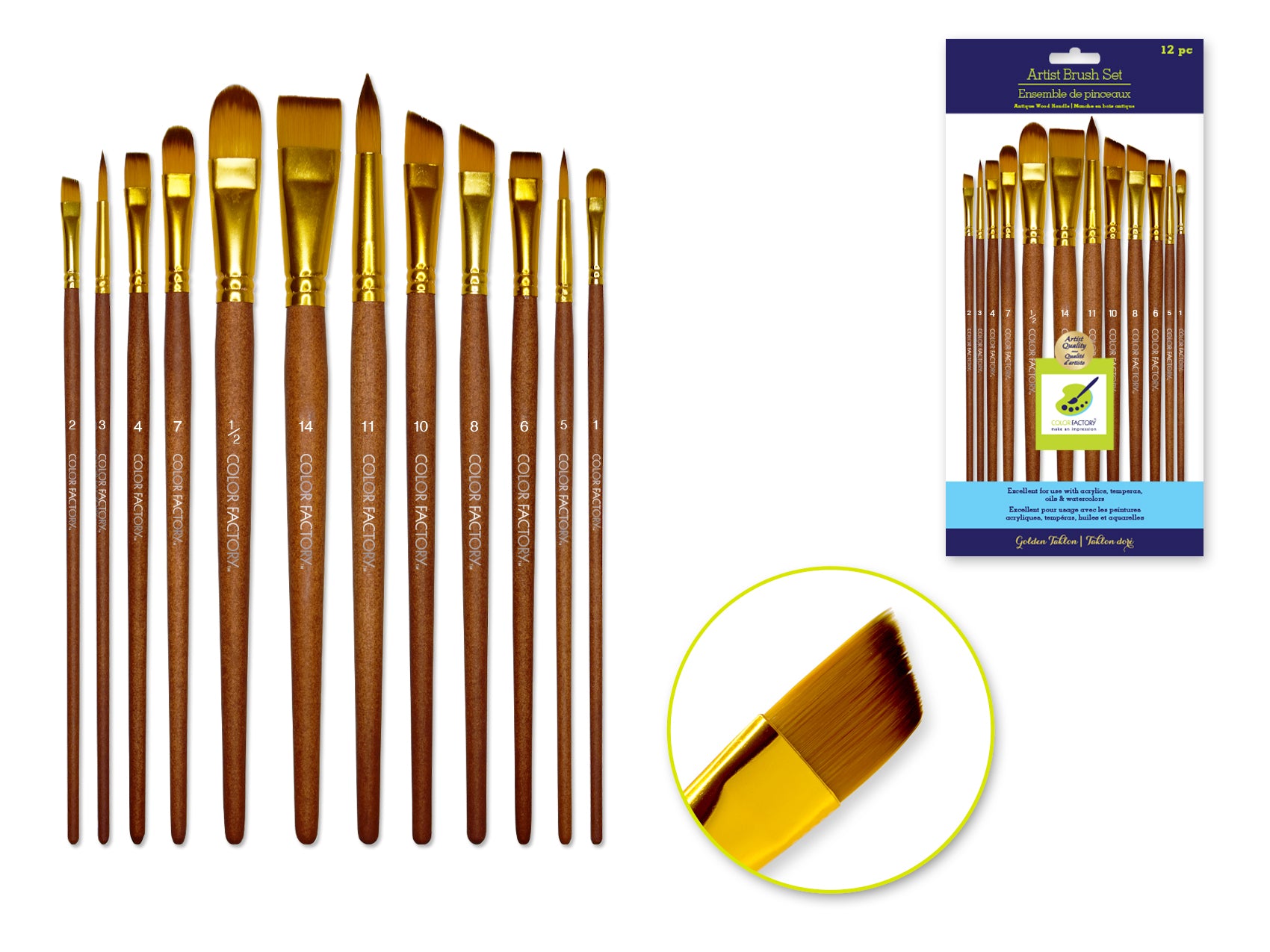 Taklon Watercolour Brush 12-Set