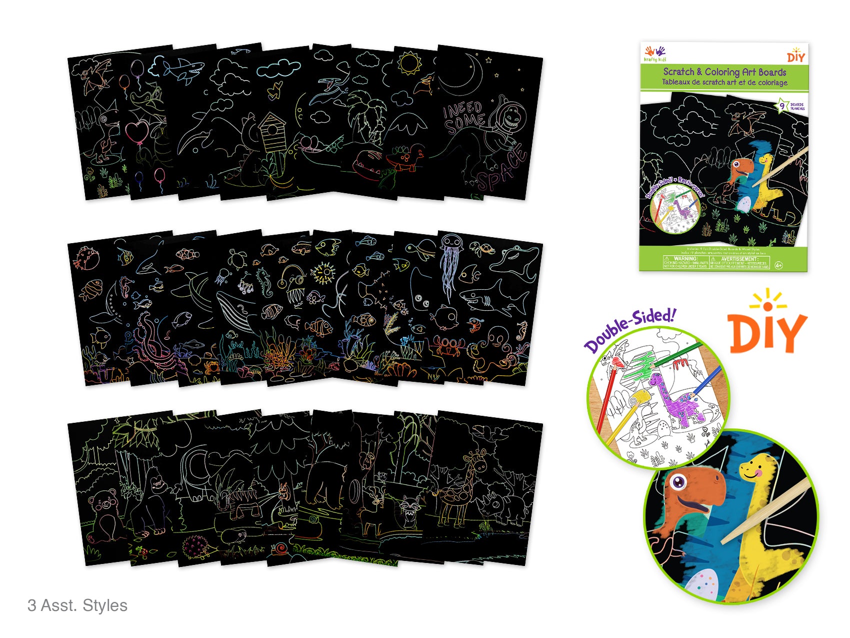 Scratch Board 8pc Sets