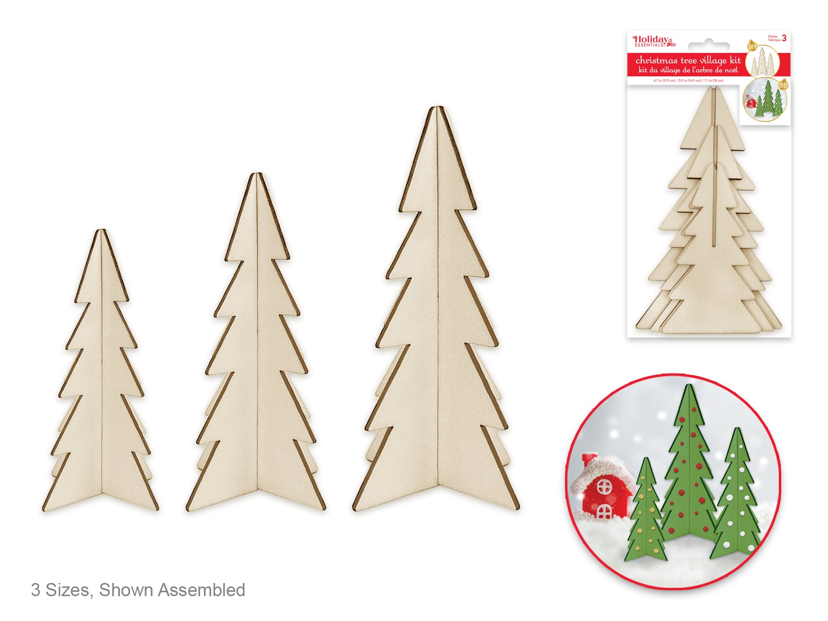 Wood Tree Village — 3-Piece, 5/6/7"
