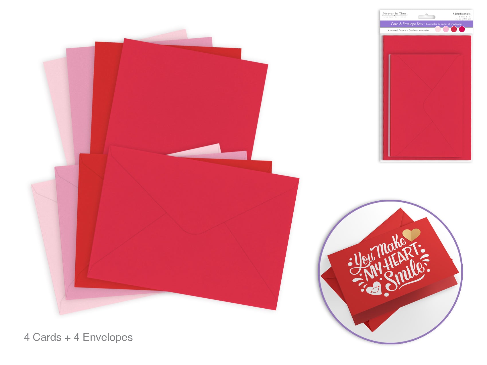 Card & Envelope 4x6" Assorted 4pks