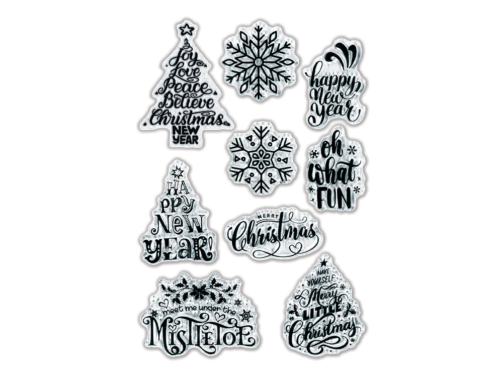 Christmas & New Year Cling Stamp Set