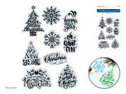 Christmas & New Year Cling Stamp Set