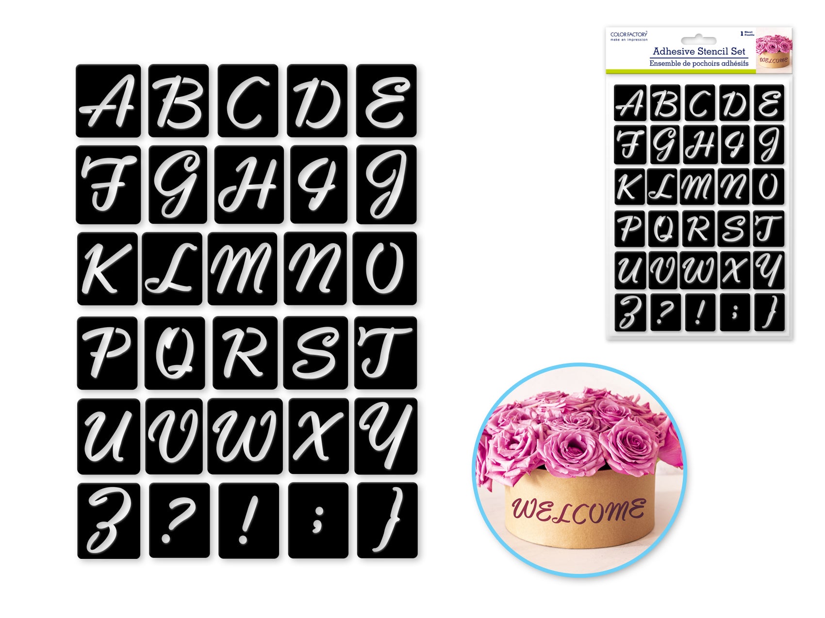 Repostionable Adhesive Stencils