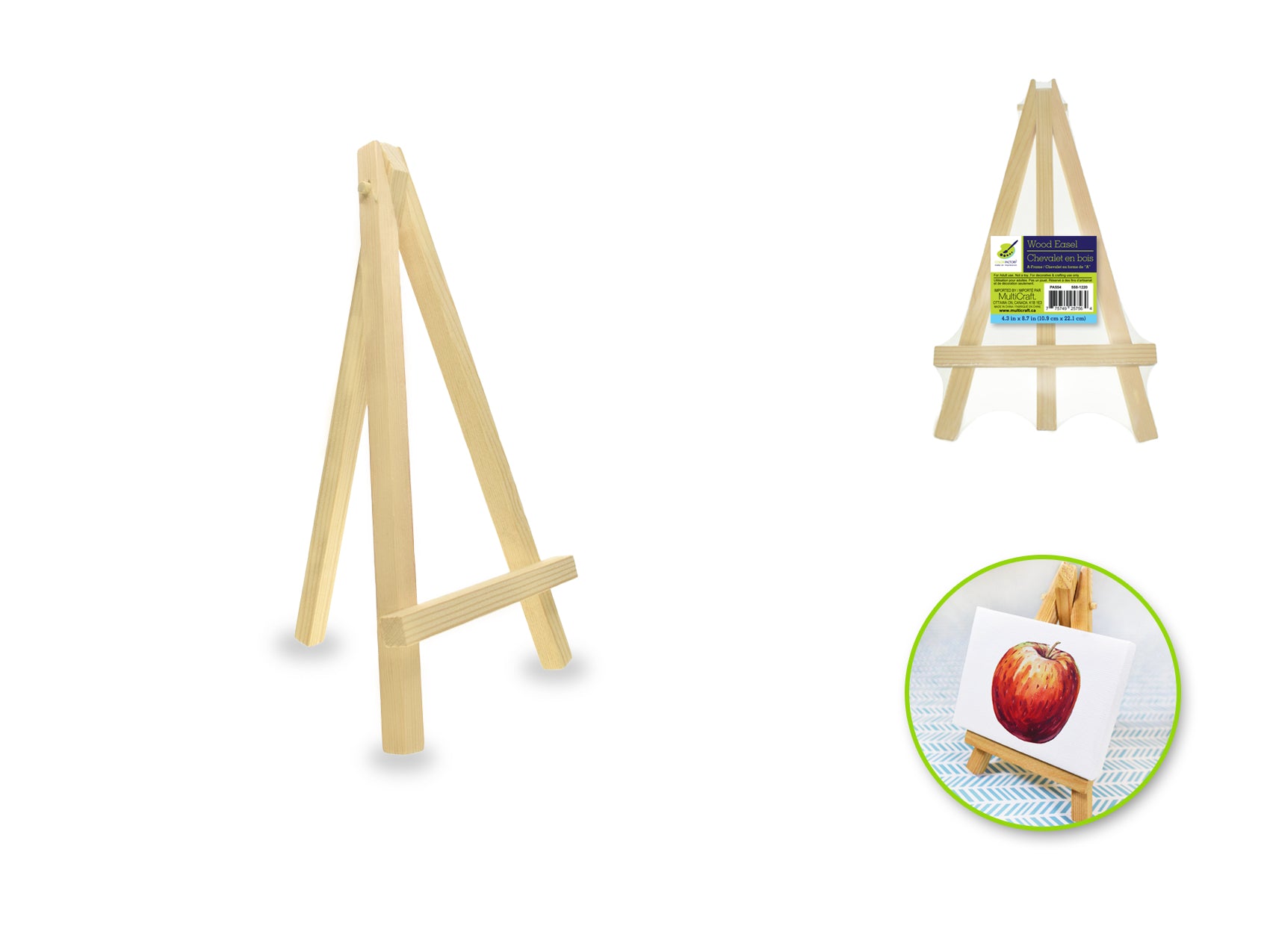Mini chevalet Art Alternatives — Chevalet de présentation en pin de 12,7 cm