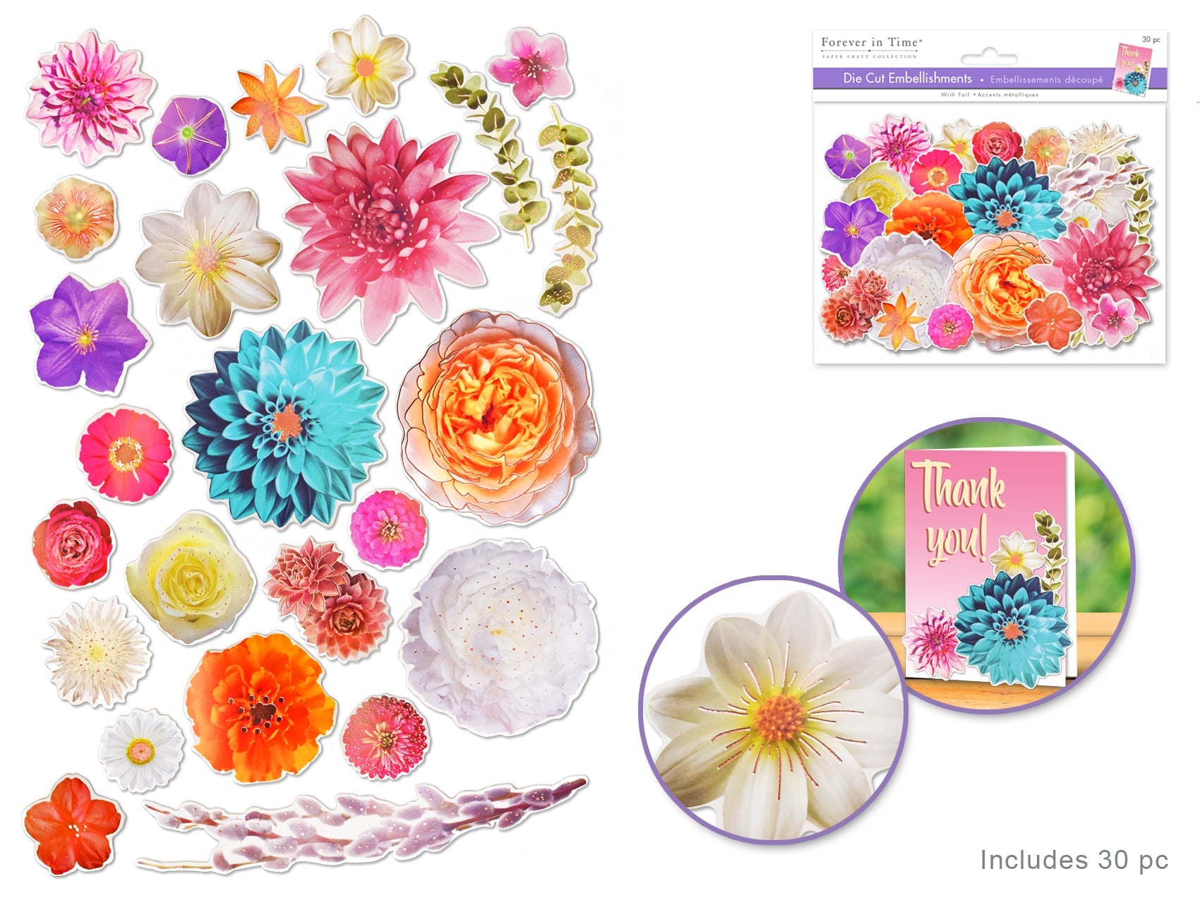 Large Die Cut Foil Embellishments