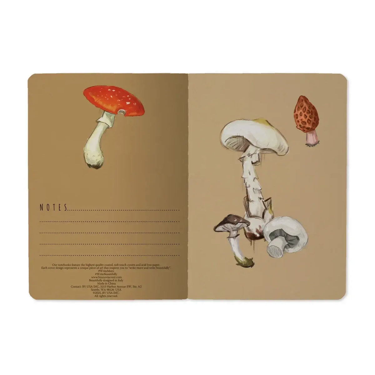 Bruno Visconti Mushroom White lined notebook, view 3