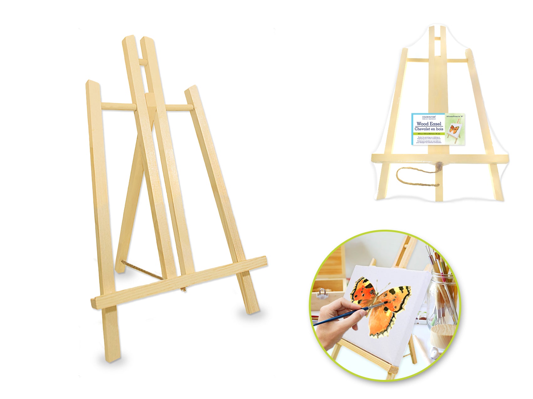 Mini chevalet Art Alternatives — Chevalet de présentation en pin de 12,7 cm