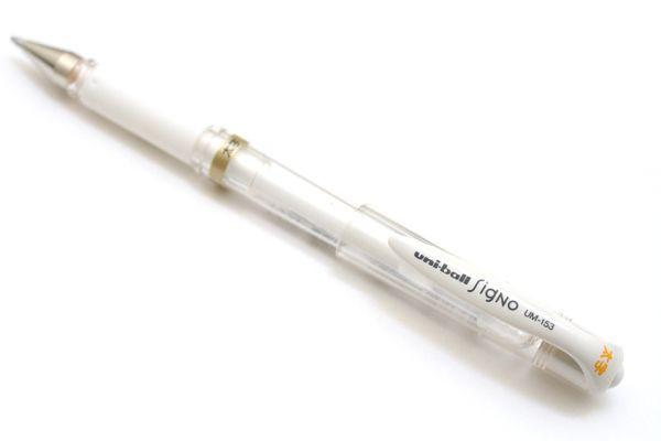 Uniball Gel Impact Pens w/ Cap -  1mm Bold Gold/Silve/White