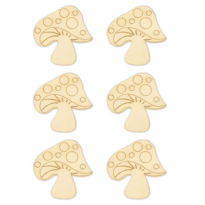 Laser-Etched Wood Shapes 6pk