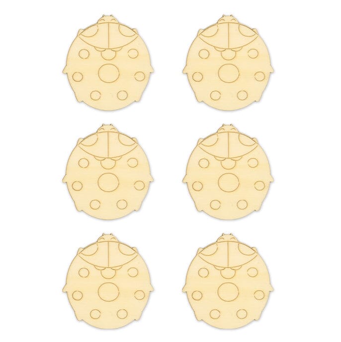 Laser-Etched Wood Shapes 6pk
