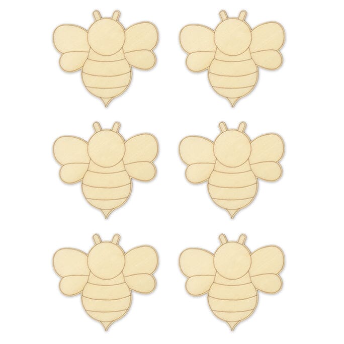 Laser-Etched Wood Shapes 6pk