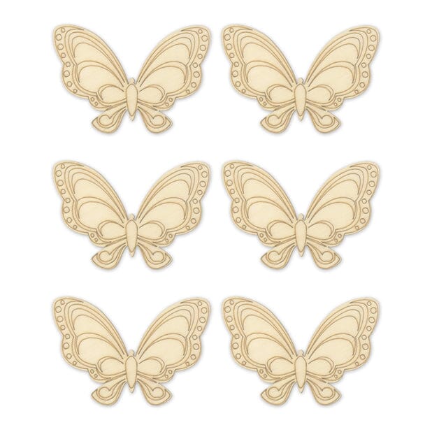 Laser-Etched Wood Shapes 6pk