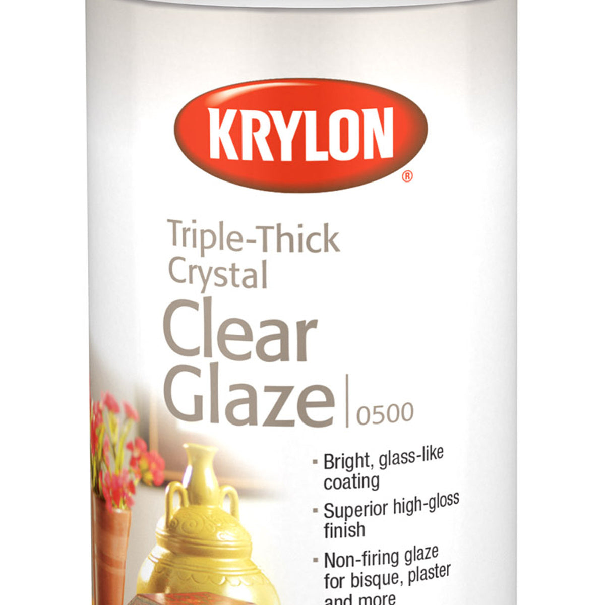 Krylon Triple-Thick Crystal Clear Glaze high-gloss spray can