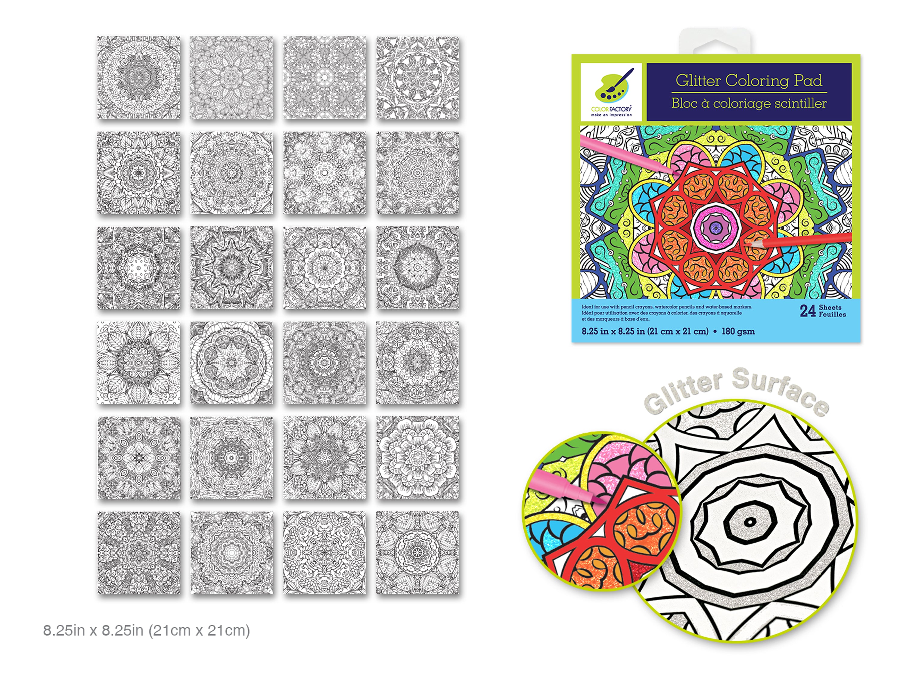 Blocs de coloriage pailletés