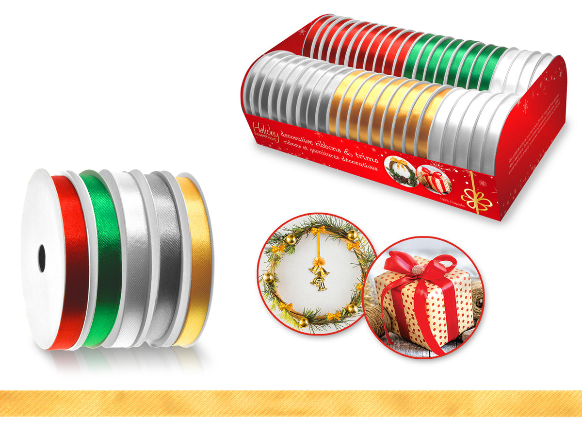 Holiday Satin Craft Ribbon 3/8" x 5 yd