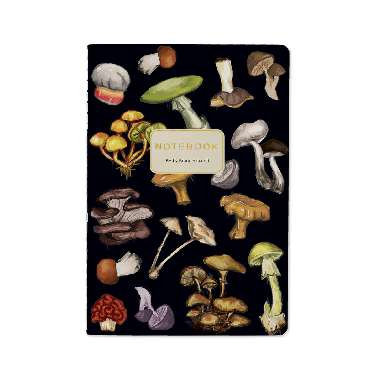 Bruno Visconti Mushroom Black lined notebook, cover