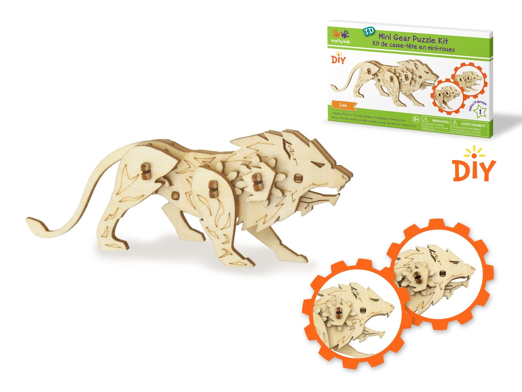 3D Wood Mechanical Gear Puzzle Kits