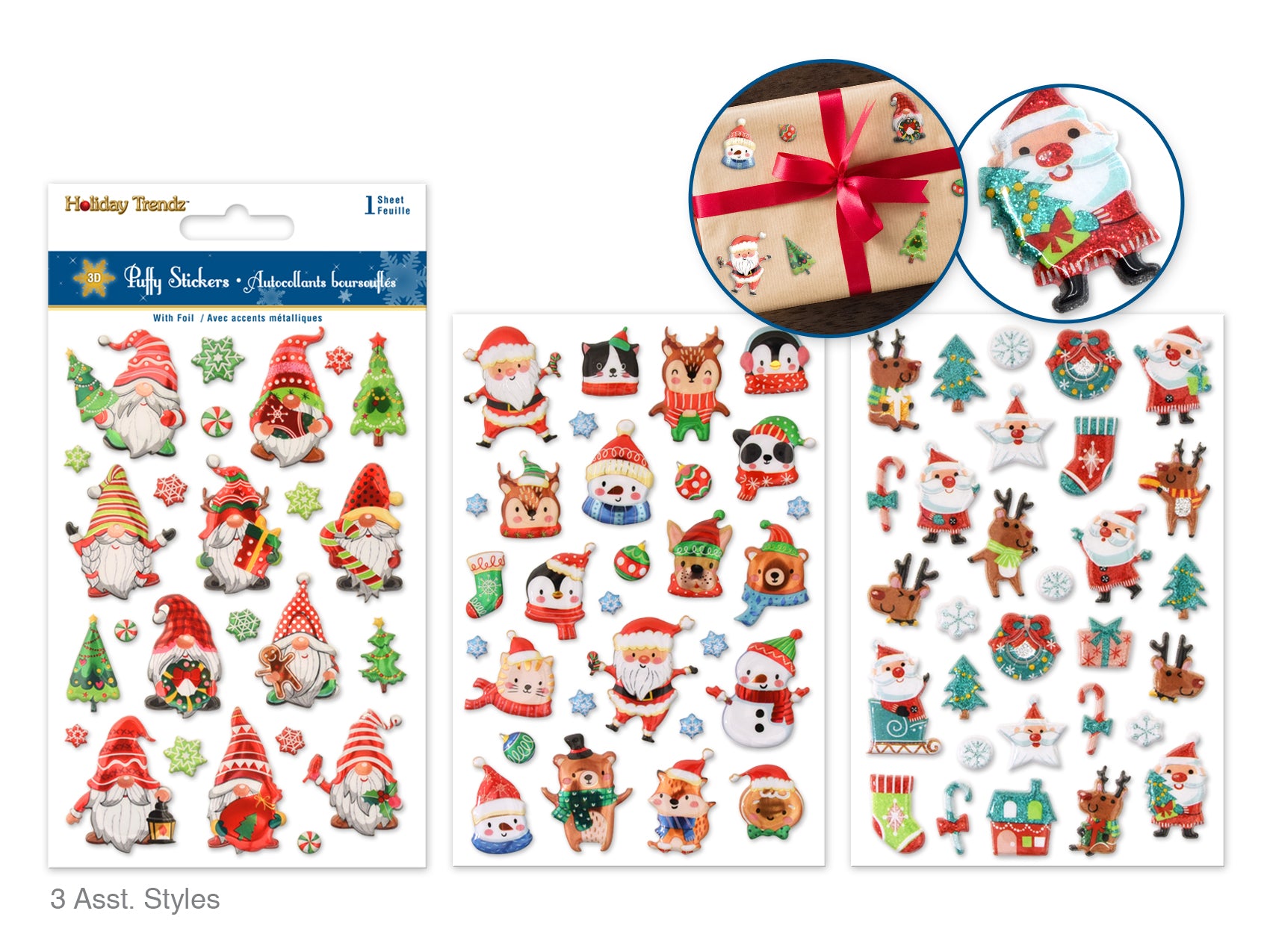 Holiday Puffy Stickers Assorted