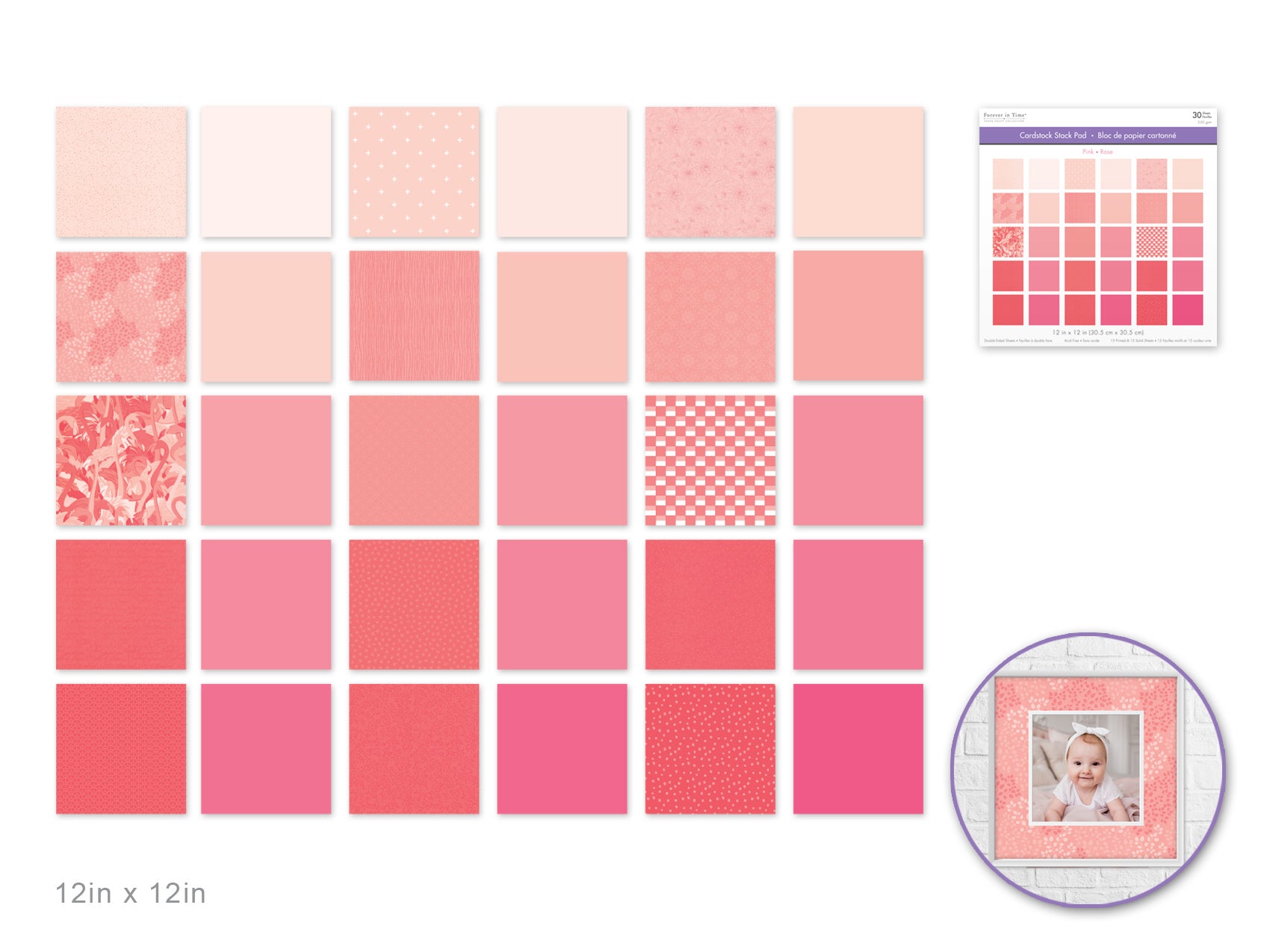 Double-Sided Colour Themed Cardstock Pads 12x12"