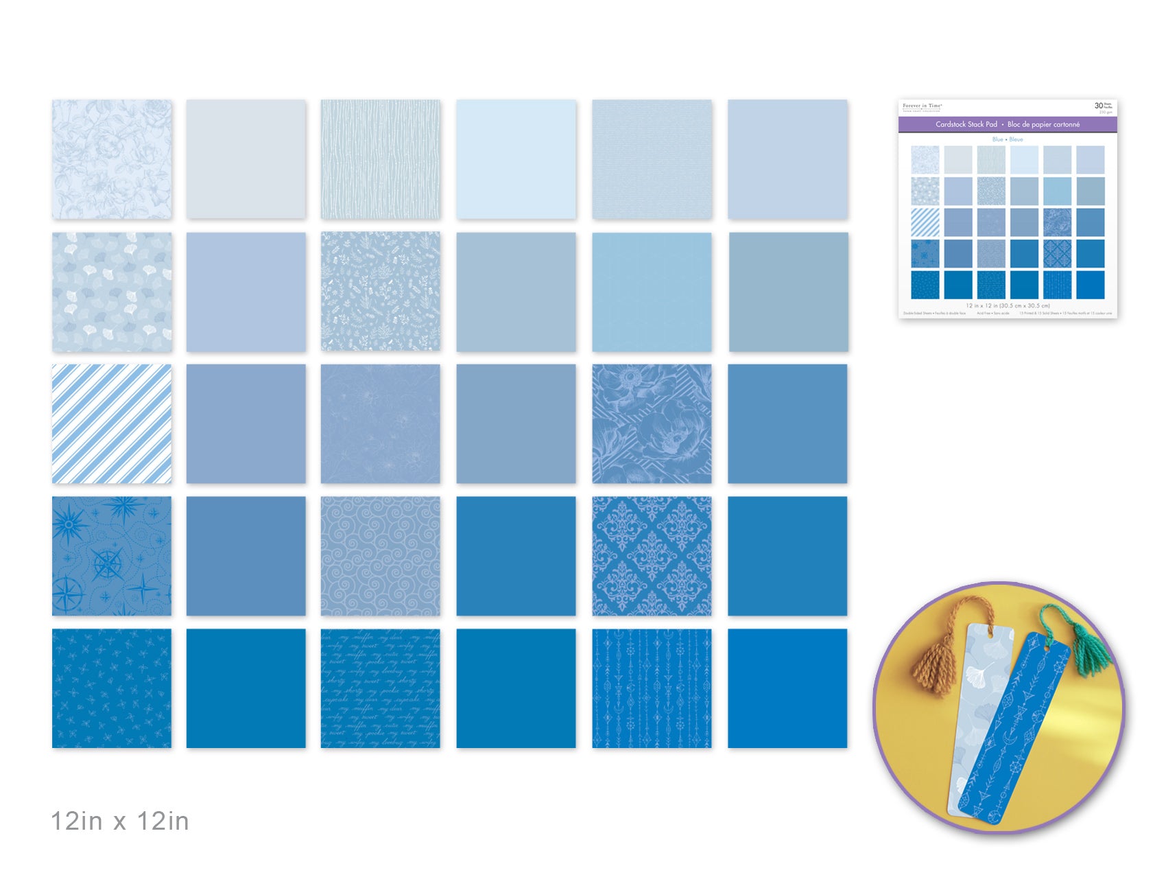 Double-Sided Colour Themed Cardstock Pads 12x12"