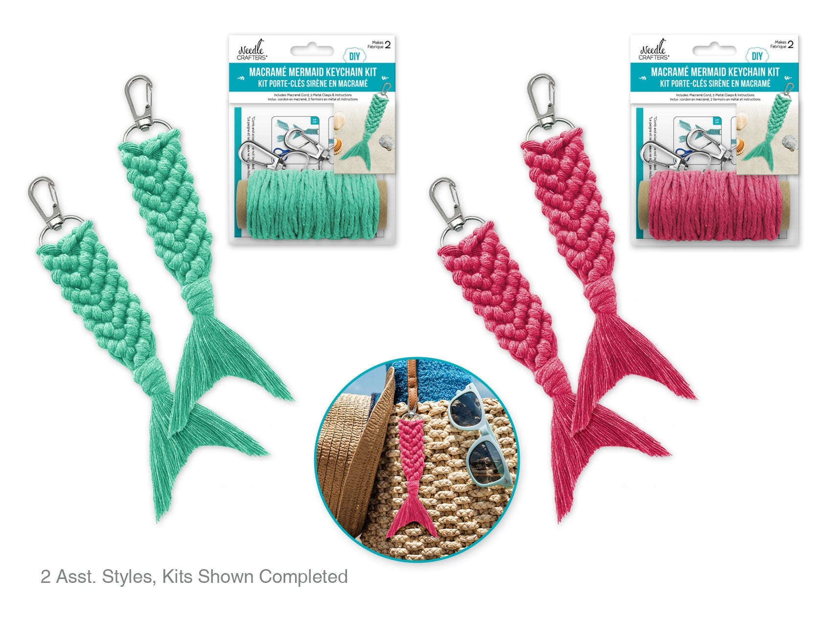 Macrame Mermaid Tail Key Chain Kits