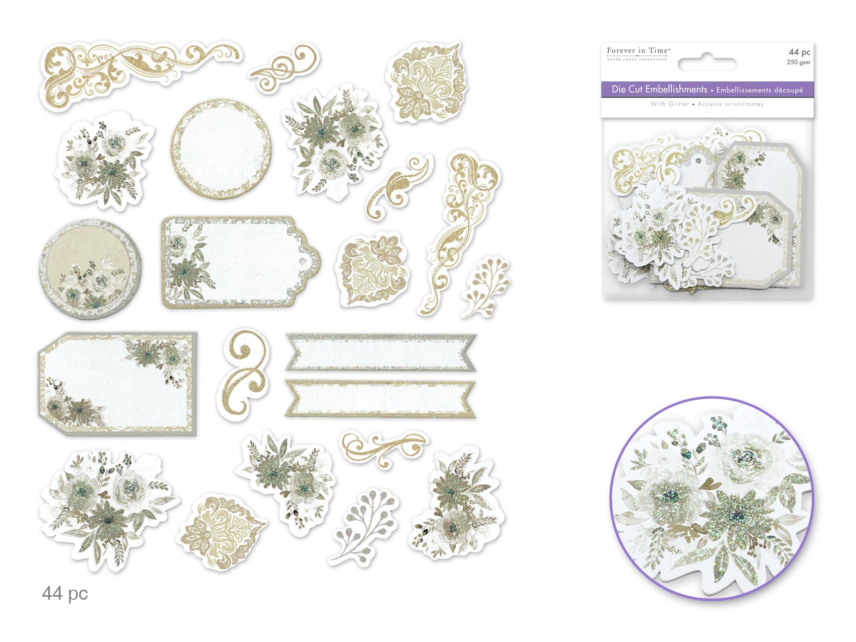 Die Cut Glitter Embellishments