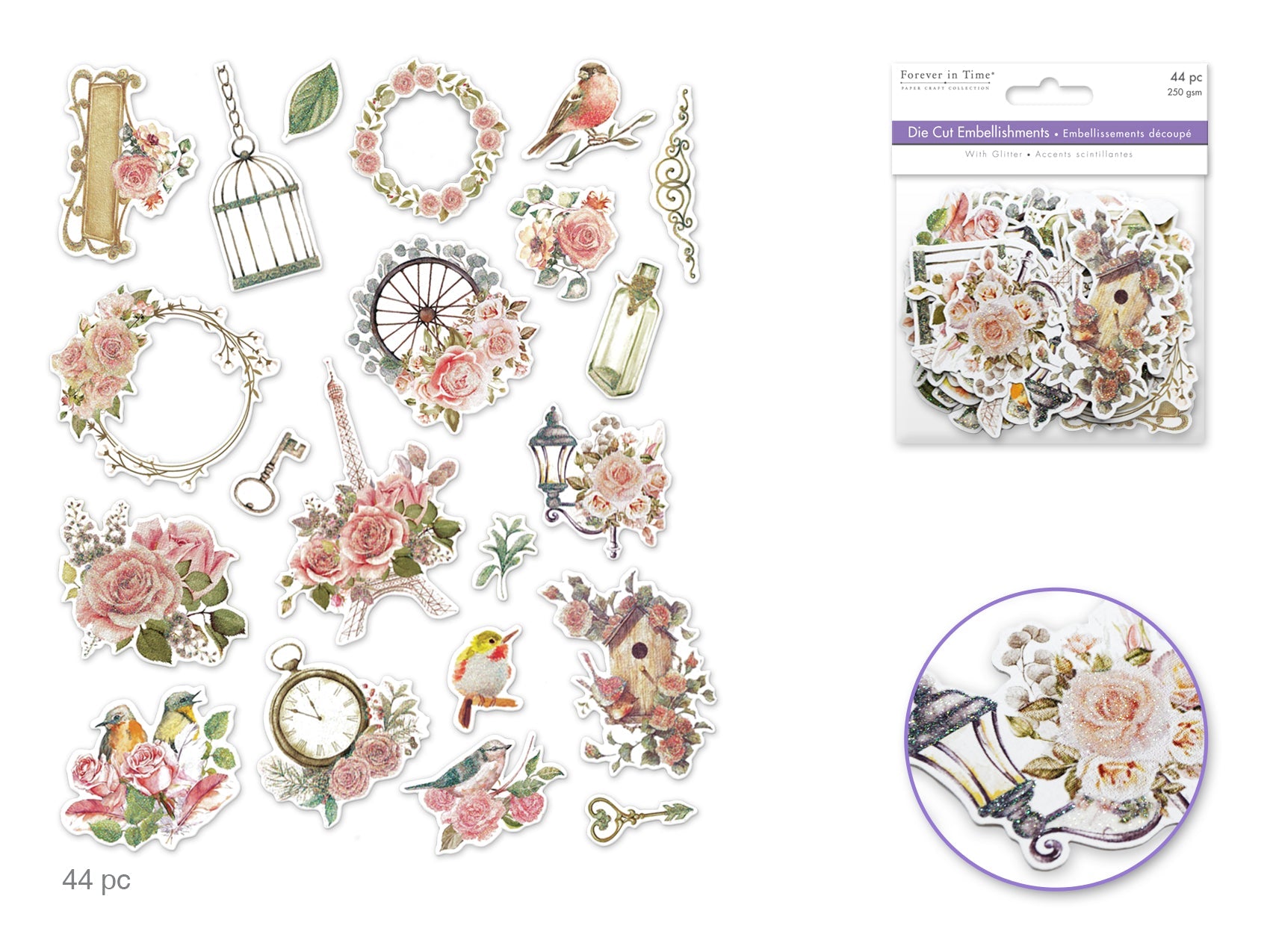 Die Cut Glitter Embellishments