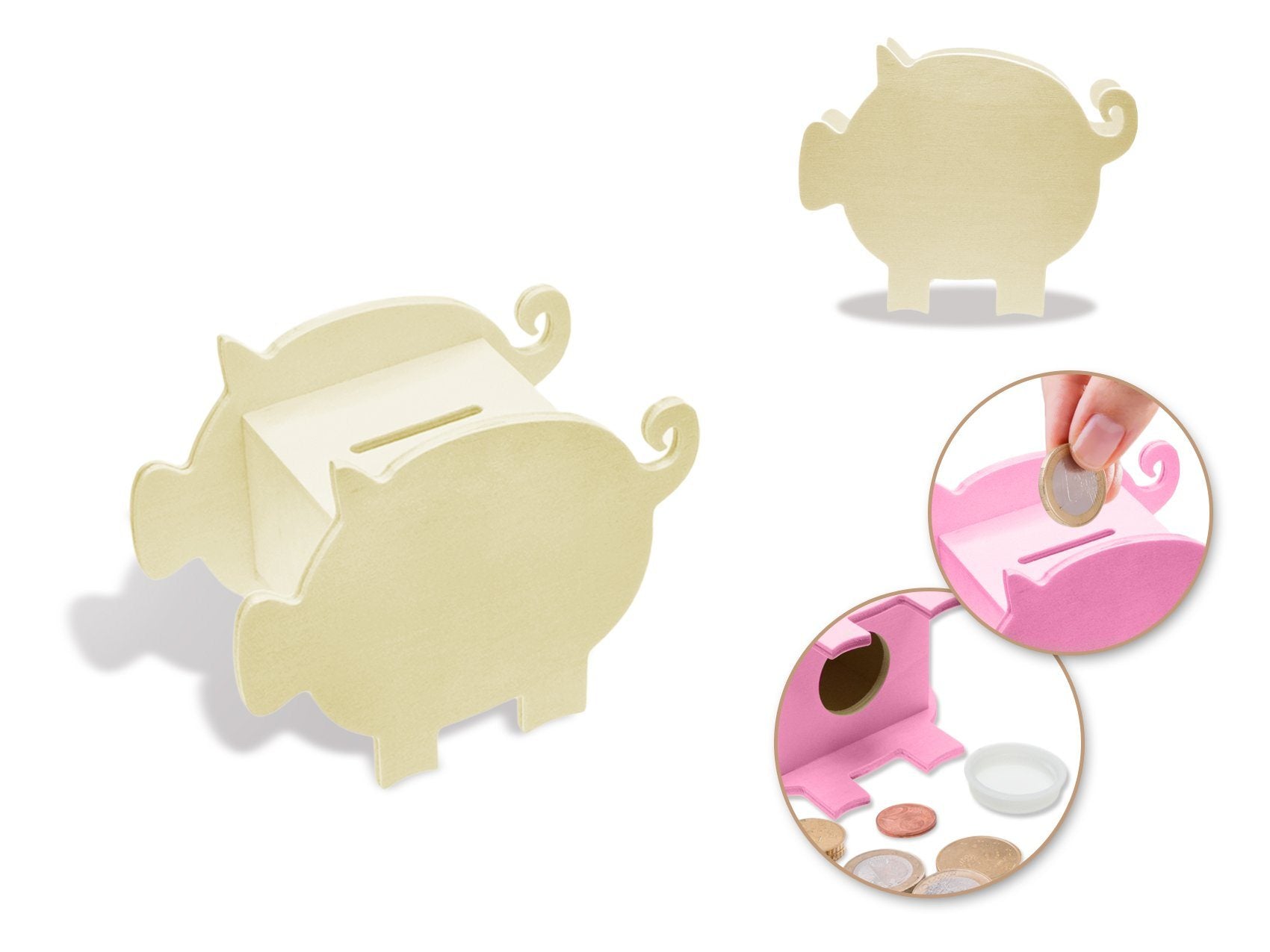 Money Bank 5" Wooden