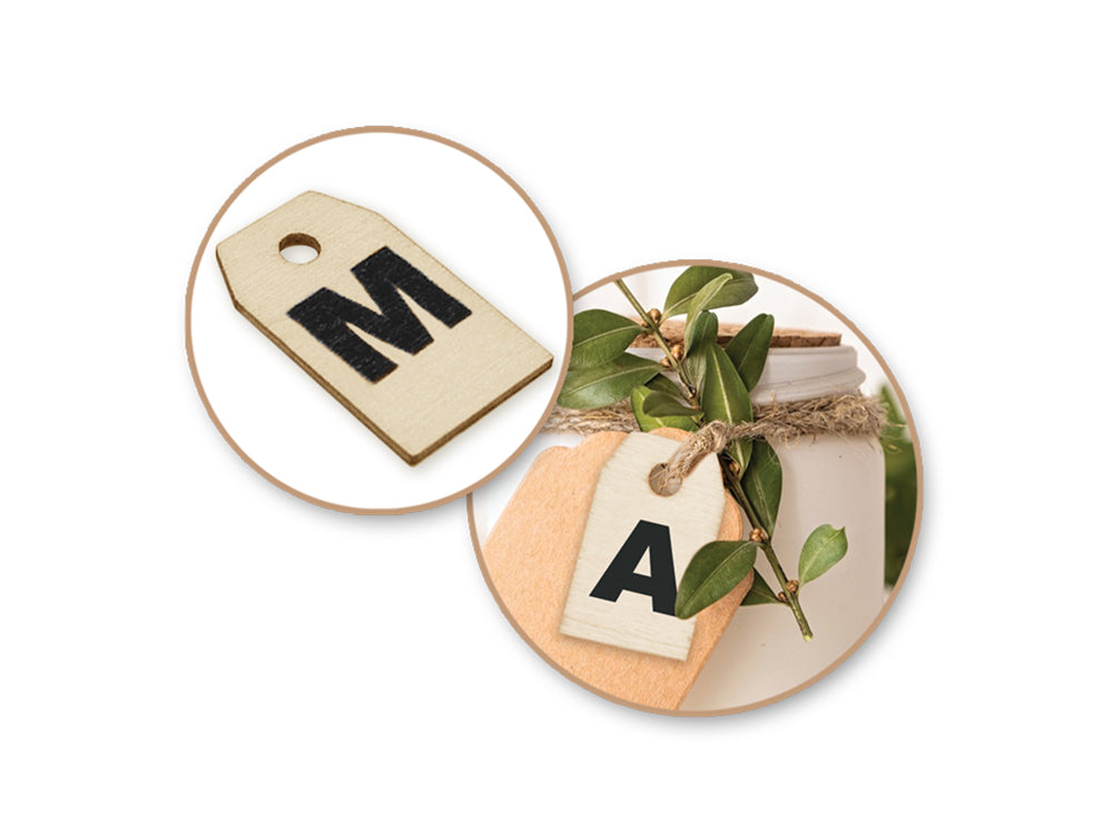 Wooden Mini Letter Tags 100pc