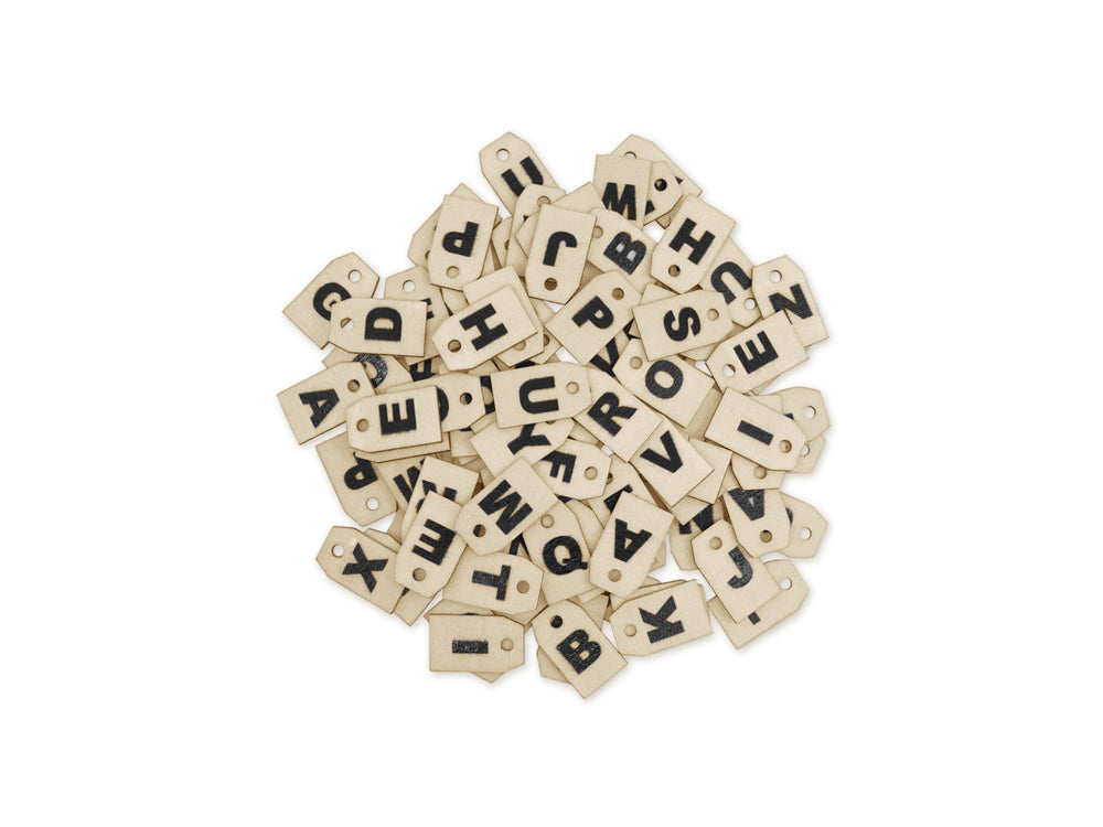 Wooden Mini Letter Tags 100pc