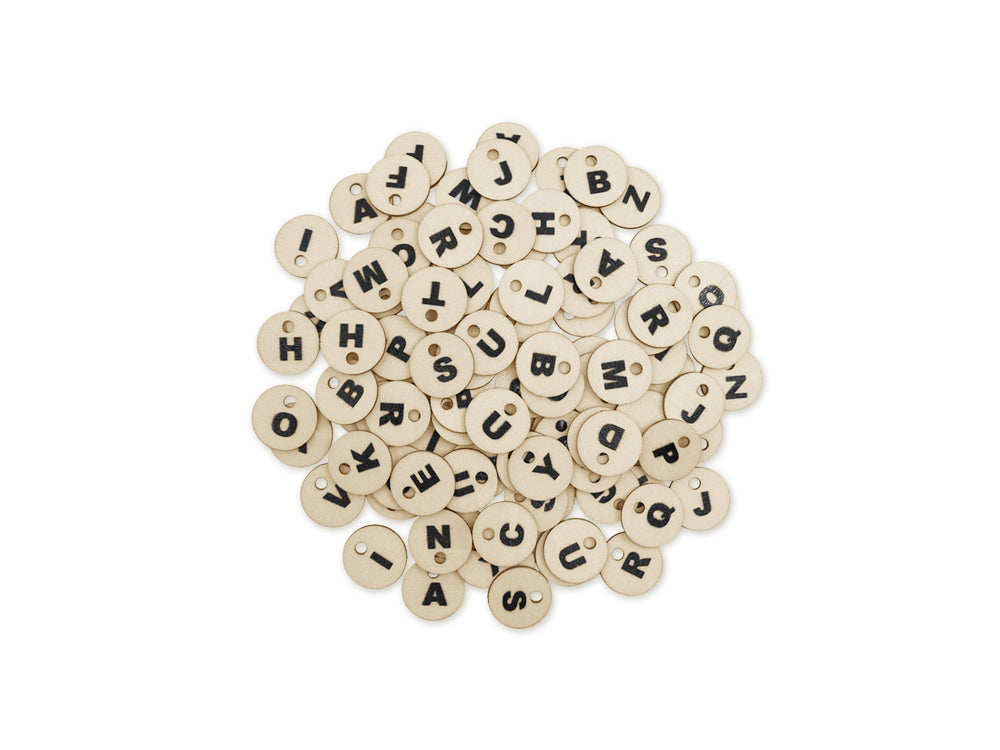 Wooden Mini Letter Tags 100pc