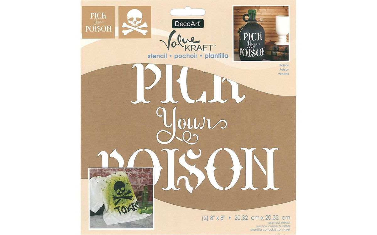 DecoArt Halloween Kraft Stencils - 8 x 8 in, 2 Piece
