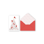 Mini Christmas Card / Cardinals in a Tree