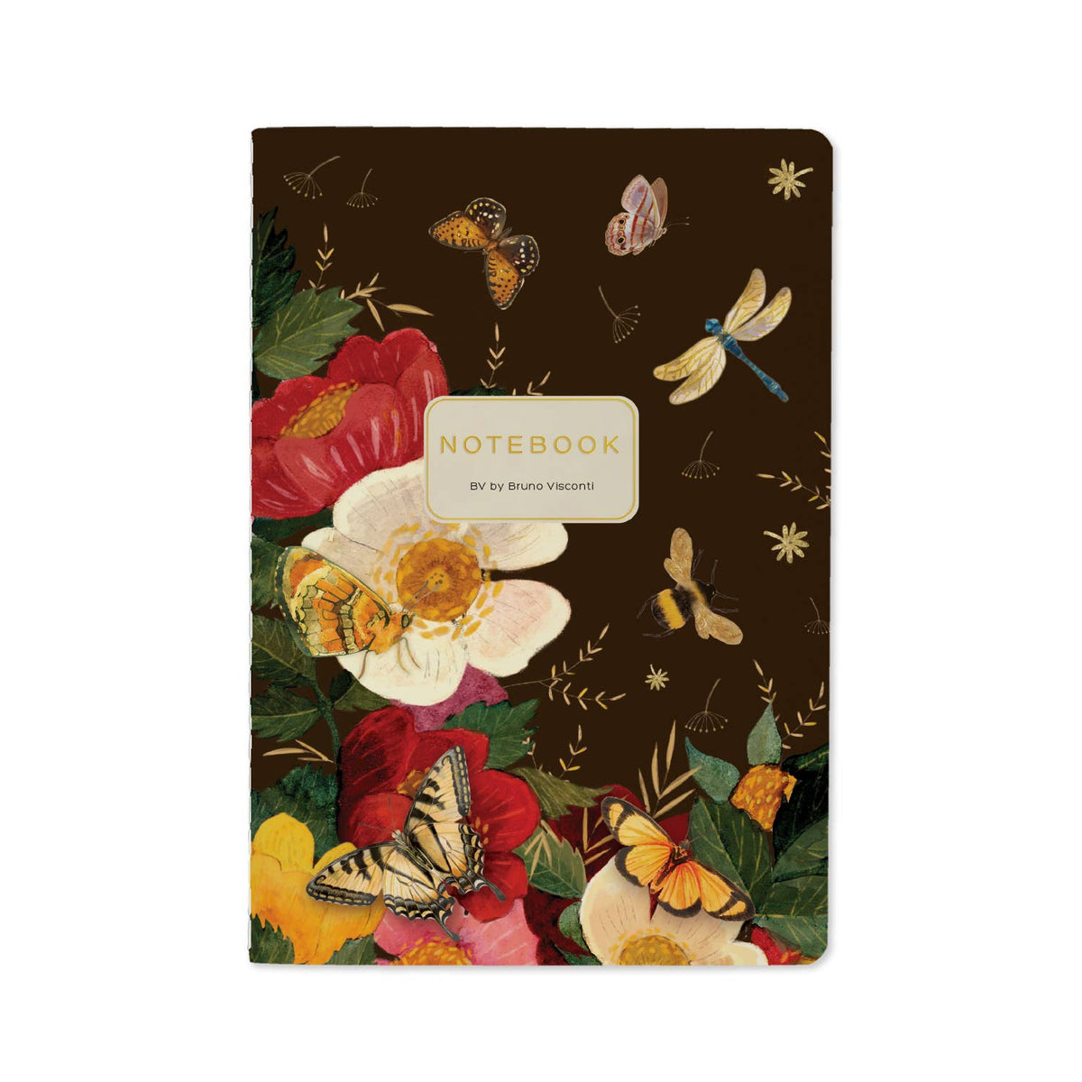 Bruno Visconti Butterfly Peony lined notebook, cover