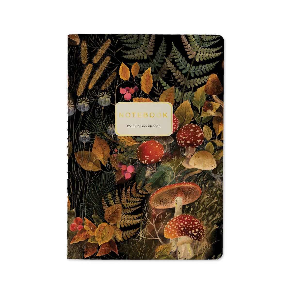 Bruno Visconti Forest Mushrooms lined notebook, cover