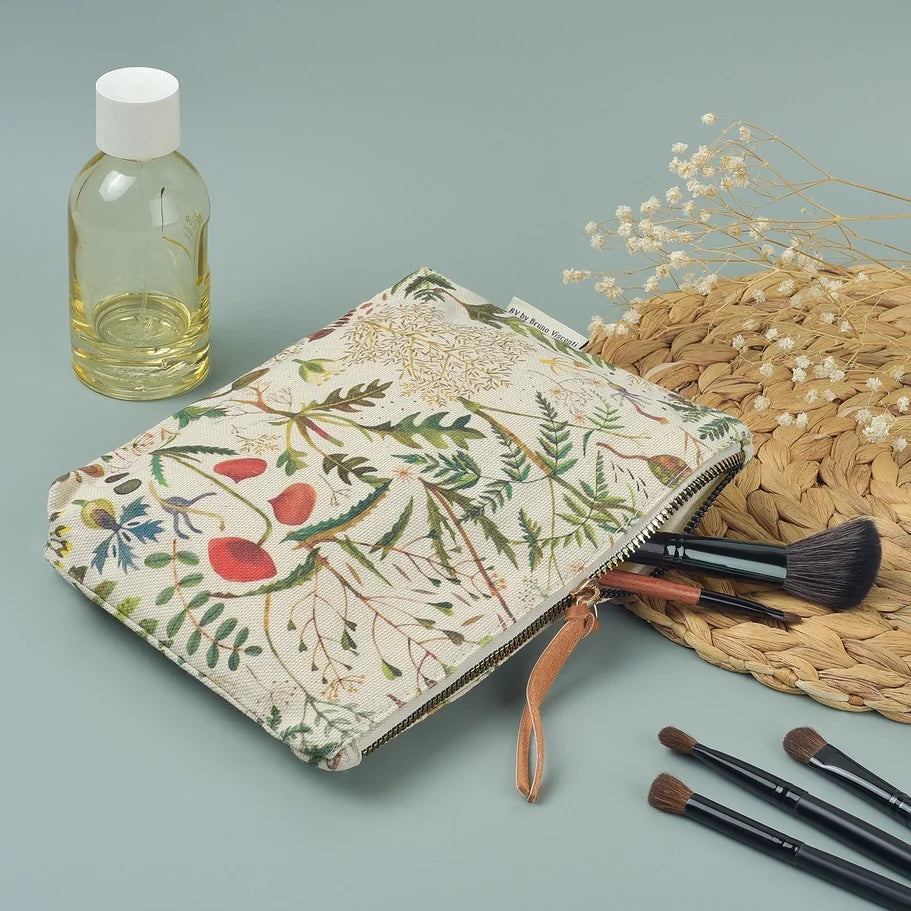 Bruno Visconti canvas pencil pouch, Greens & Flowers, image 4