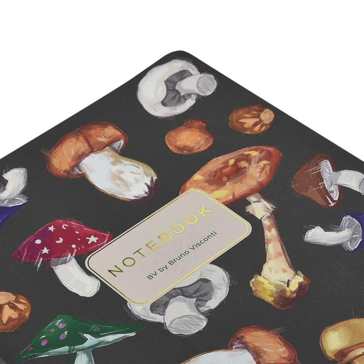 Bruno Visconti Mushrooms on Black 2 lined notebook, view 4
