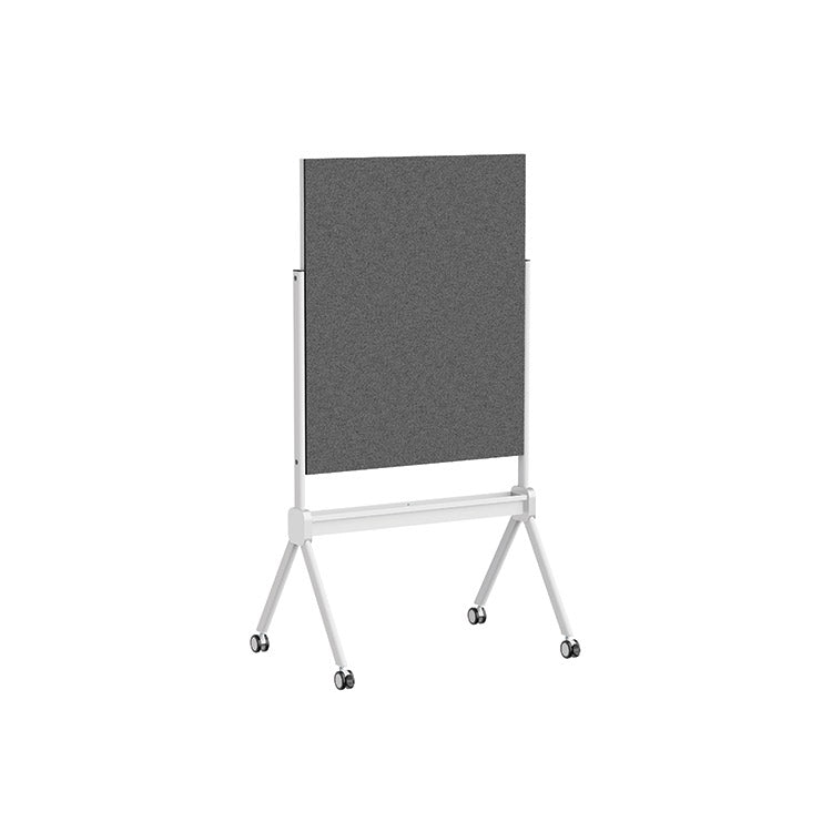 Heartwood Mobile Magnetic Glass Whiteboard & Felt Tackboard
