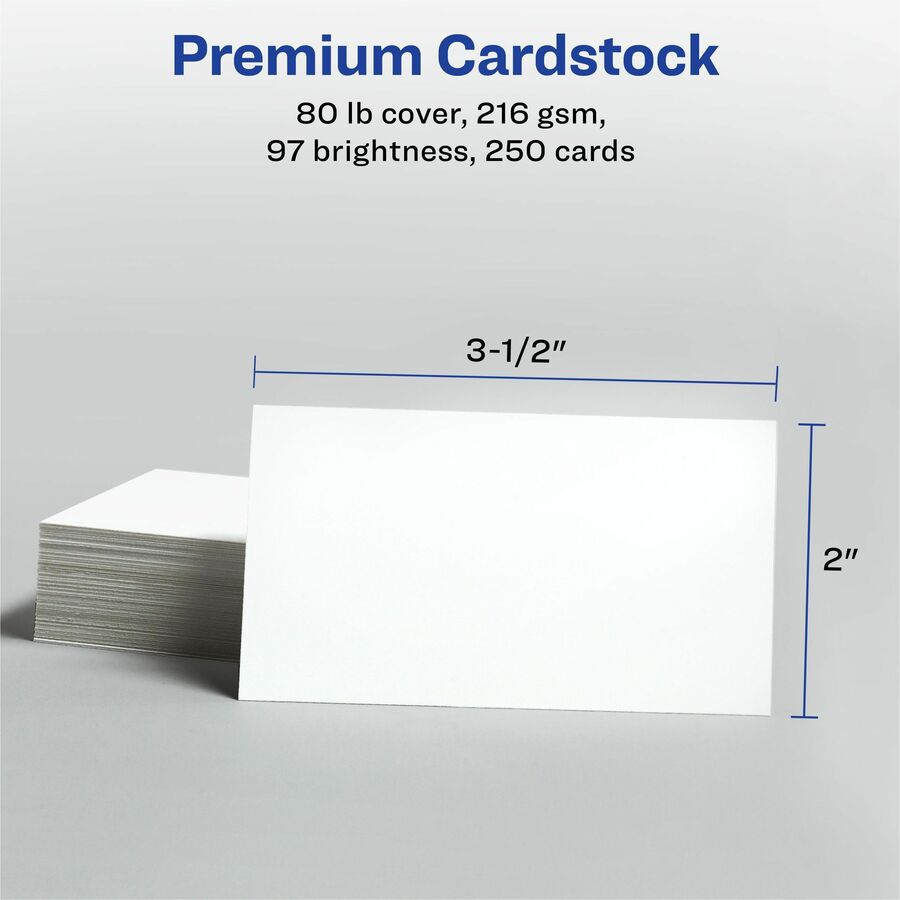 Avery® Micro-Perforated Business Cards for Laser Printers, 2" x 3-1/2"