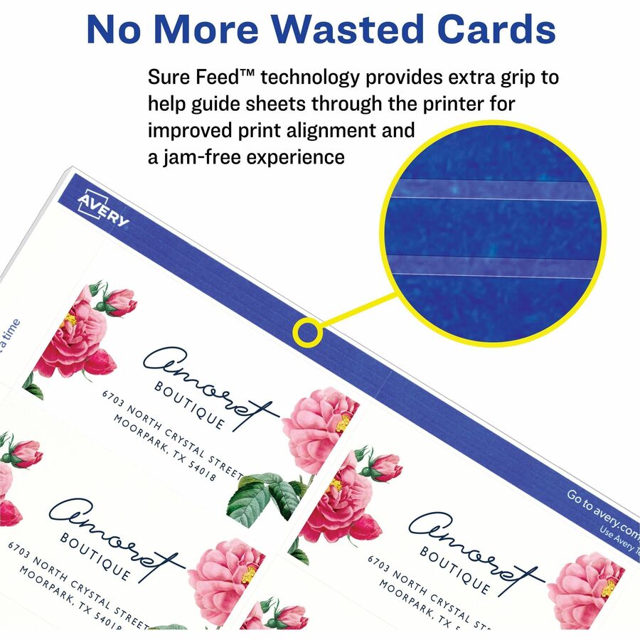 Avery® Micro-Perforated Business Cards for Laser Printers, 2" x 3-1/2"